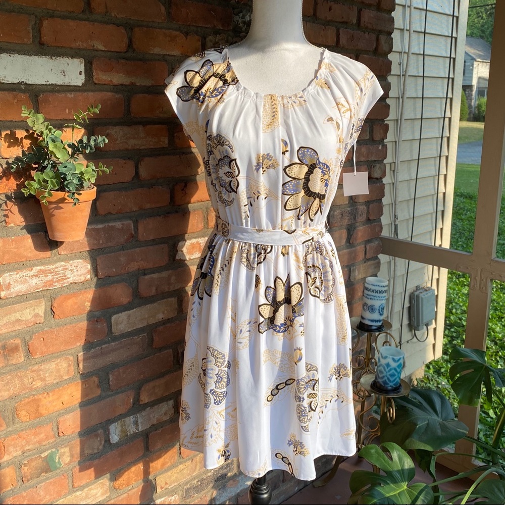 LC Lauren Conrad Pleated Fit & Flare Dress - Picture 1 of 5